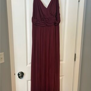 David's Bridal Deep Red Maxi Dress